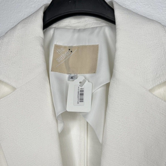 The Author White Linen Blend Le Single Relaxed Fit Blazer Jacket Sz S NWT - Picture 13 of 16